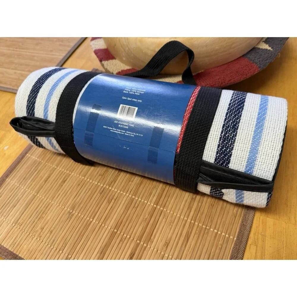 Picnic Blanket Compact Travel July 4th New In Original Packing USA